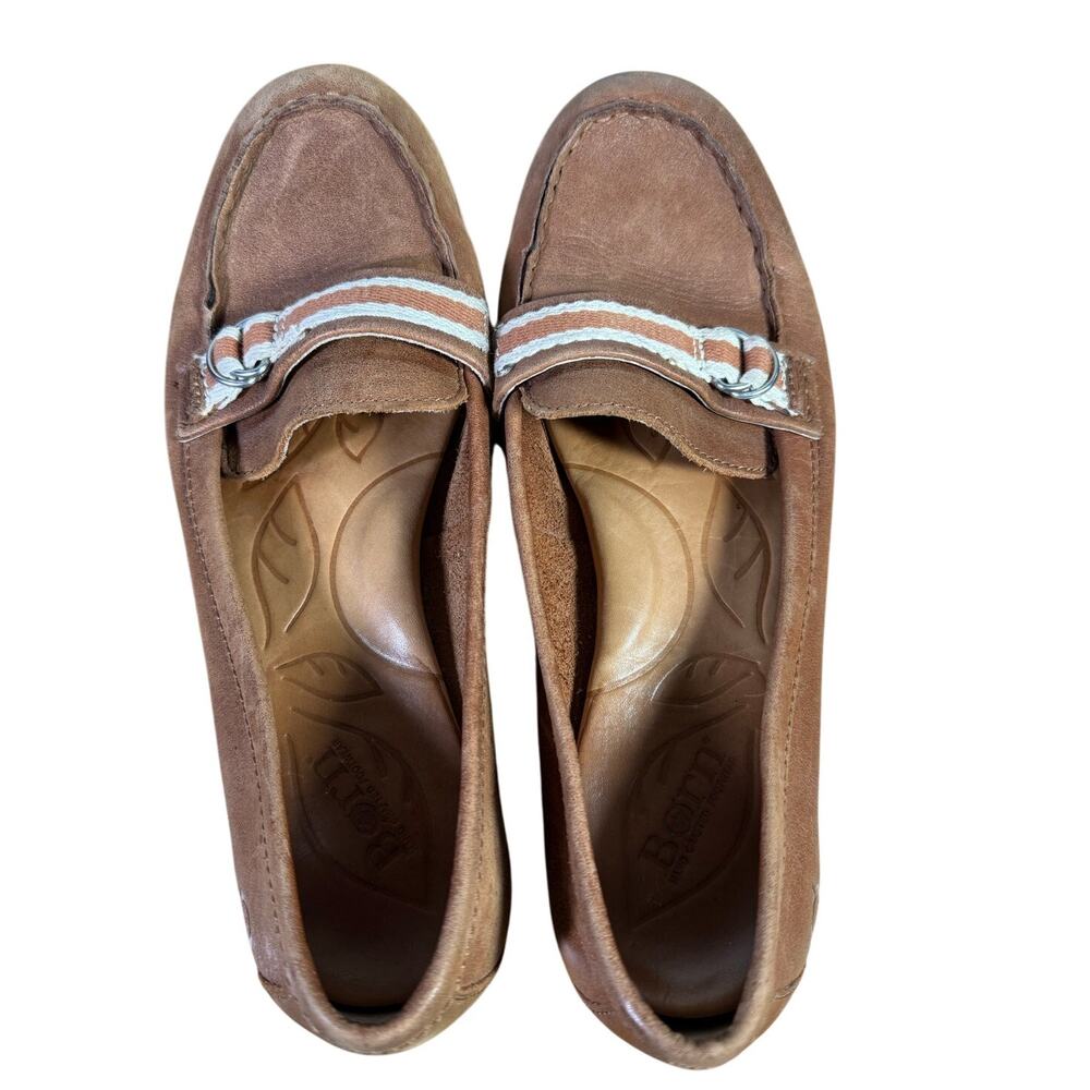 Born Womens Driving Moccasins Size 8 Loafers Tan Brown Leather Flats